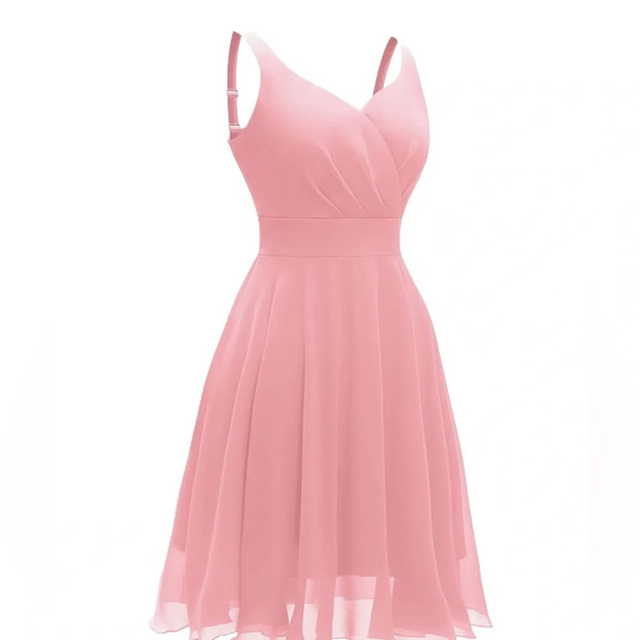 NWOT Women’s Cocktail V Neck Adjustable Straps Wedding Special Occasion Dress - Picture 4 of 4